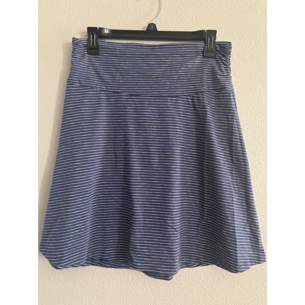 Toad & Co Chaka Skirt Womens Small Blue White Stripe Organic Eco Sustainable